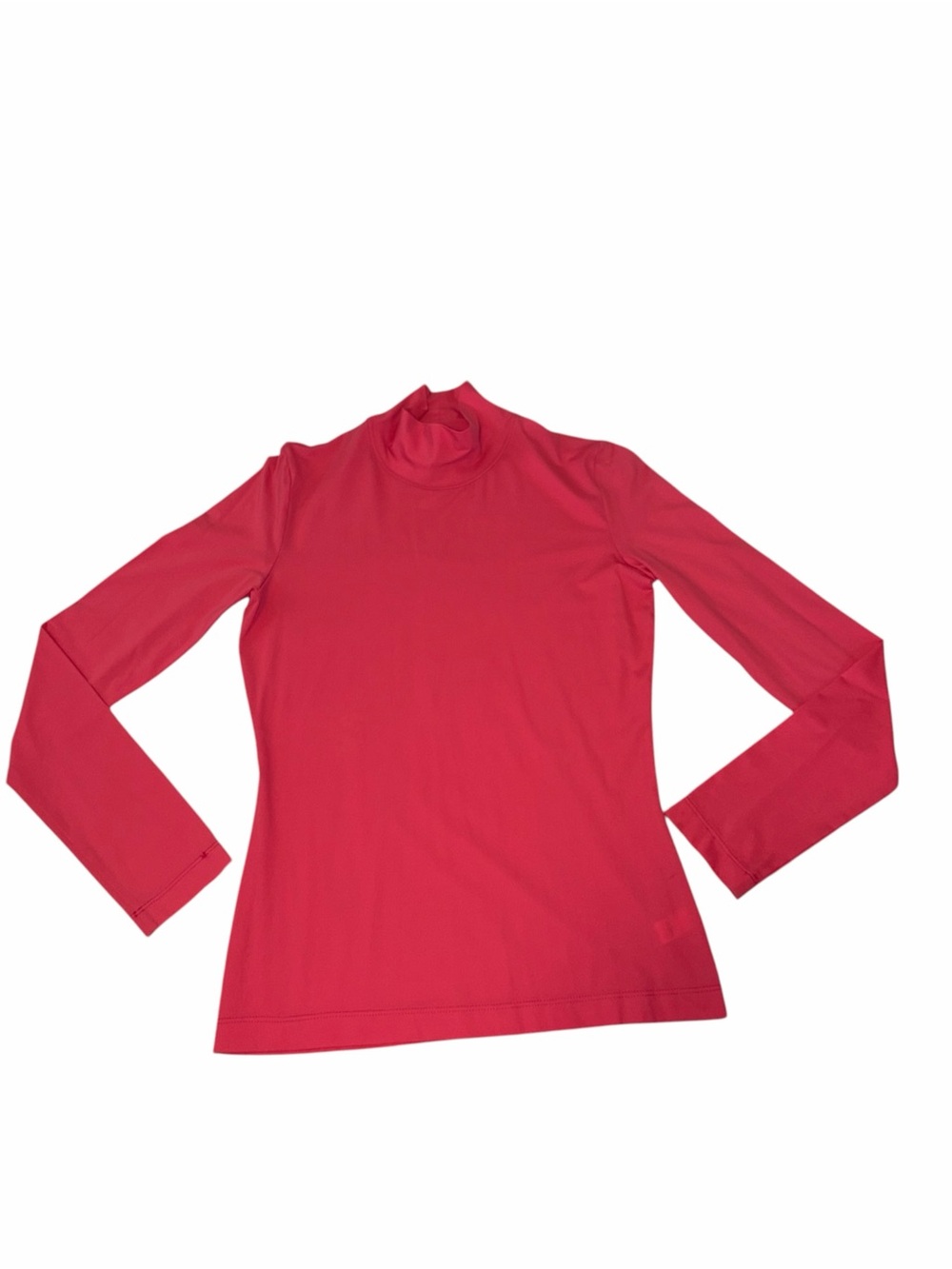EUC St. John Mock Neck Long Sleeve Top Small Raspberry Pink Athleisure Winter